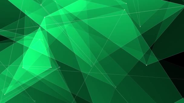 Abstracto GREEN conexiones de red de poligón animación en la nube fondo nueva calidad tecnología dinámica movimiento colorido vídeo — Vídeo de stock