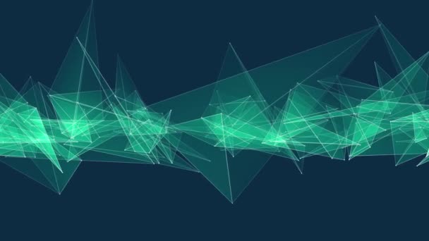 abstrait VERT poligon net connexions nuage animation fond nouvelle qualité dynamique technologie mouvement coloré vidéo 
