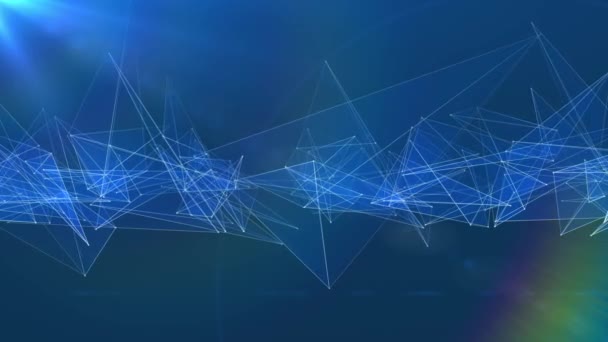 abstrait BLUE poligon net connexions nuage animation fond nouvelle qualité dynamique technologie mouvement coloré vidéo 