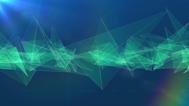 Absztrakt kék poligon nettó kapcsolatok felhő animációs háttér új minőségi dinamikus technológia mozgás színes videó felvétel — Stock videók