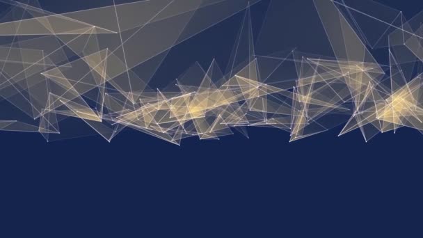 Absztrakt sárga poligon nettó kapcsolatok felhő animációs háttér új minőségi dinamikus technológia mozgás színes videó felvétel — Stock videók
