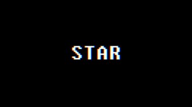 Retro video oyunu Star kelime metin bilgisayar tv arıza parazit gürültü ekran animasyon sorunsuz döngü yeni kalite evrensel vintage hareket dinamik animasyonlu arka plan renkli neşeli video m