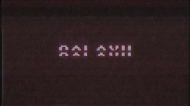 Retro videogame Galaxy kelime metin bilgisayar tv arıza parazit gürültü ekran animasyon sorunsuz döngü yeni kalite evrensel vintage hareket dinamik animasyonlu arka plan renkli neşeli video m