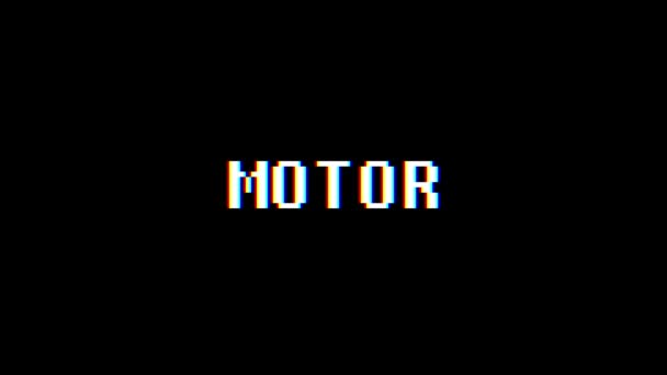 Retro video oyunu Motor kelime metin bilgisayar tv arıza parazit gürültü ekran animasyon sorunsuz döngü yeni kalite evrensel vintage hareket dinamik animasyonlu arka plan renkli neşeli video m — Stok video