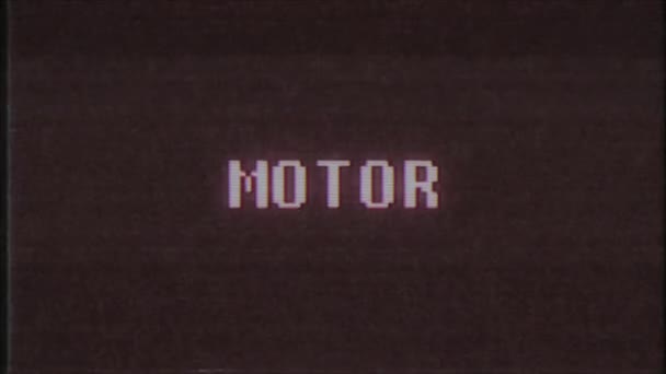 Ρετρό videogame κινητήρα λέξη κείμενο υπολογιστή tv glitch παρεμβολές θορύβου οθόνη animation αδιάλειπτη βρόχο νέα ποιότητα Οικουμενική κίνηση vintage δυναμική κινούμενο φόντο πολύχρωμο χαρούμενη βίντεο m — Αρχείο Βίντεο