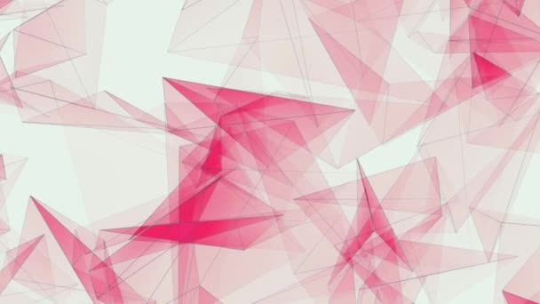 추상 빨간색 poligon net 연결 구름 애니메이션 배경 새로운 품질 동적 기술 모션 화려한 영상 — 비디오