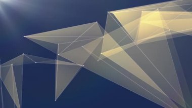 Soyut sarı poligon net bağlantıları bulut animasyon arka plan yeni kalite Dinamik teknoloji hareket renkli video görüntüleri