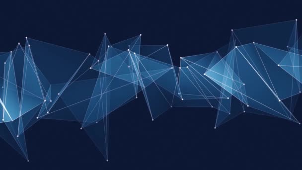 Soyut Mavi poligon net bağlantıları bulut animasyon arka plan yeni kalite Dinamik teknoloji hareket renkli video görüntüleri — Stok video