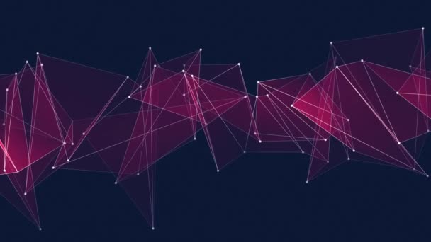 抽象的な赤いズラしたネット接続クラウド アニメーション背景新しい品質ダイナミック テクノロジー モーション カラフルな映像 — ストック動画