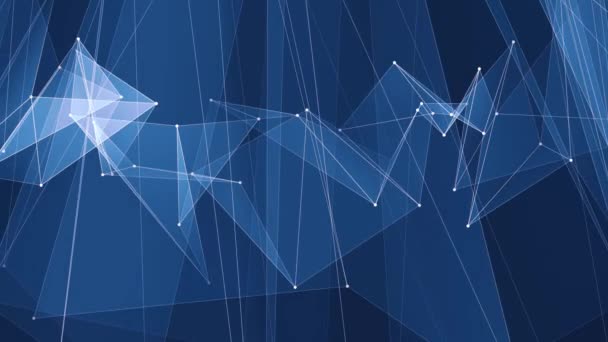 Абстрактные BLUE полигональные сети подключения облачная анимация фон новое качество динамические технологии движения красочные видео кадры — стоковое видео