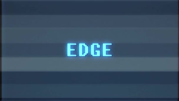 rétro jeu vidéo EDGE mot texte ordinateur tv glitch interférence bruit écran animation boucle transparente Nouvelle qualité universel vintage mouvement dynamique animé fond coloré joyeux vidéo m 