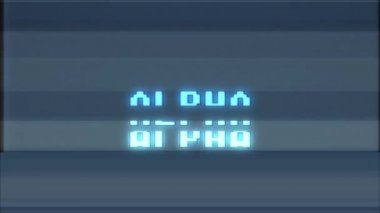 Retro videogame Alpha kelime metin bilgisayar tv arıza parazit gürültü ekran animasyon sorunsuz döngü yeni kalite evrensel vintage hareket dinamik animasyonlu arka plan renkli neşeli video m