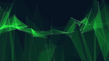 Soyut Yeşil poligon net bağlantıları bulut animasyon arka plan yeni kalite Dinamik teknoloji hareket renkli video görüntüleri