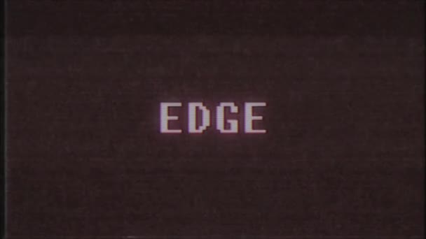 Ретро відеоігри EDGE слово текст комп'ютер телевізор глюк перешкоди шумовий екран анімація безшовна петля Нова якість універсальний вінтажний рух динамічний анімований фон барвисте радісне відео м — стокове відео