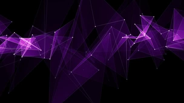 Abstraktní Purple poligon net připojení cloud animace pozadí nové kvalitní dynamická technologie pohybu barevné video záběry — Stock video