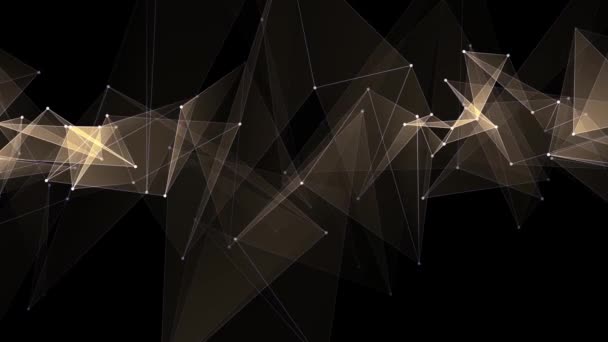 Abstrait JAUNE poligon net connexions nuage animation arrière-plan nouvelle qualité dynamique technologie mouvement coloré vidéo — Video