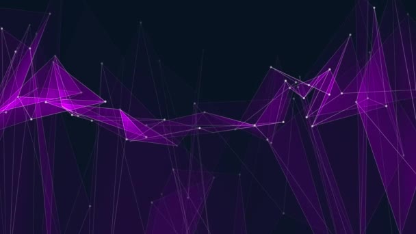 Abstrakcja fioletowy poligon netto połączeń chmura animacji tła nowe jakości technologia dynamic ruchu kolorowe materiały wideo — Wideo stockowe