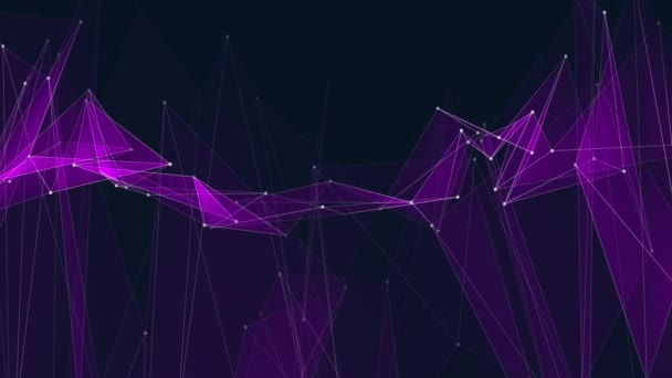 Abstracto PURPLE poligon net conexiones nube animación fondo nueva calidad tecnología dinámica movimiento colorido vídeo metraje — Vídeo de stock