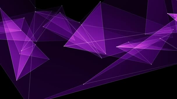 Abstrato PURPLE poligon net connections cloud animation background new quality dynamic technology motion colful vídeo footage — Vídeo de Stock