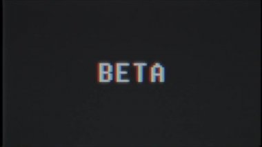 Retro videogame Beta kelime metin bilgisayar tv arıza parazit gürültü ekran animasyon sorunsuz döngü yeni kalite evrensel vintage hareket dinamik animasyonlu arka plan renkli neşeli video m