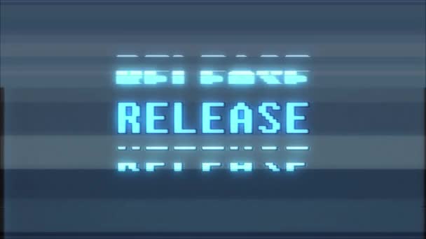 rétro jeu vidéo LIBÉRATION mot texte ordinateur tv glitch interférence bruit écran animation boucle transparente Nouvelle qualité universel vintage mouvement dynamique animé fond coloré joyeux vidéo m 