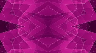 Soyut simetrik pembe poligon şekil net bulut animasyon arka plan yeni kalite Dinamik teknoloji hareket renkli video görüntüleri