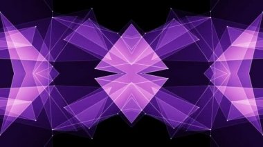 Soyut simetrik mor poligon şekil net bulut animasyon arka plan yeni kalite Dinamik teknoloji hareket renkli video görüntüleri