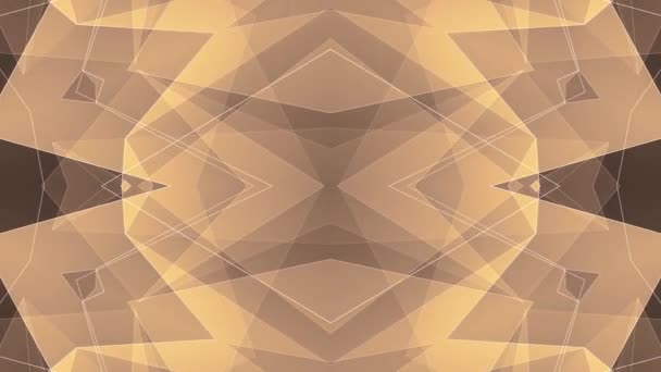 Abstracte symmetrische gele poligon vorm net wolk animatie achtergrond nieuwe kwaliteit dynamische technologie beweging kleurrijke videobeelden — Stockvideo
