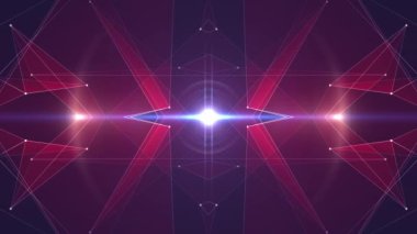 Soyut simetrik kırmızı poligon şekil net parlak bulut animasyon arka plan yeni kalite Dinamik teknoloji hareket renkli video görüntüleri