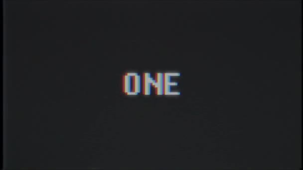 rétro jeu vidéo UN mot texte ordinateur tv glitch interférence bruit écran animation boucle transparente Nouvelle qualité universel vintage mouvement dynamique animé fond coloré joyeux vidéo m 