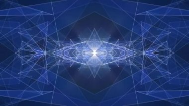 Soyut simetrik mavi poligon şekil net parlak bulut animasyon arka plan yeni kalite Dinamik teknoloji hareket renkli video görüntüleri