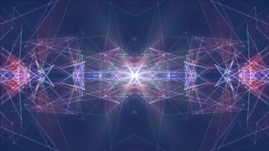 Soyut simetrik kırmızı poligon şekil net parlak bulut animasyon arka plan yeni kalite Dinamik teknoloji hareket renkli video görüntüleri