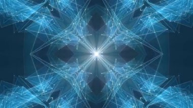 Soyut simetrik mavi poligon şekil net parlak bulut animasyon arka plan yeni kalite Dinamik teknoloji hareket renkli video görüntüleri