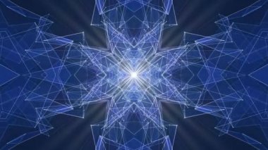 Soyut simetrik mavi poligon şekil net parlak bulut animasyon arka plan yeni kalite Dinamik teknoloji hareket renkli video görüntüleri