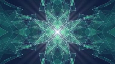 Soyut simetrik yeşil poligon şekil net parlak bulut animasyon arka plan yeni kalite Dinamik teknoloji hareket renkli video görüntüleri