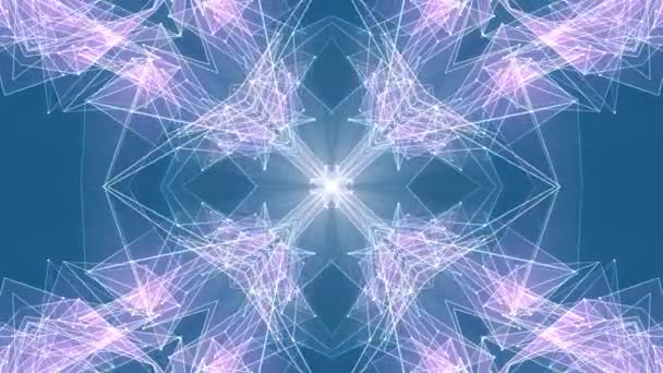 抽象对称白 poligon 形状网闪亮云动画背景新质量动态技术运动彩色视频画面 — 图库视频影像