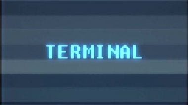 Retro videogame Terminal kelime metin bilgisayar tv arıza parazit gürültü ekran animasyon sorunsuz döngü yeni kalite evrensel vintage hareket dinamik animasyonlu arka plan renkli neşeli video m