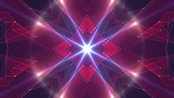 Abstract symmetrical RED poligon shape net shiny cloud animation background new quality dynamic technology motion colorful video footage — Stock Video