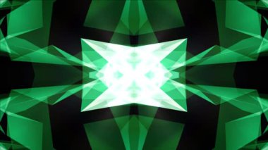 Soyut simetrik yeşil poligon şekil net parlak bulut animasyon arka plan yeni kalite Dinamik teknoloji hareket renkli video görüntüleri