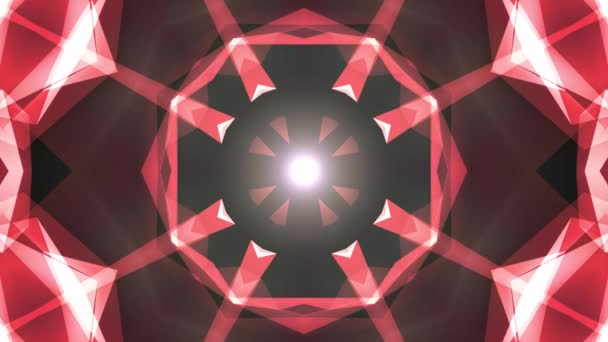 Abstracte symmetrische rode poligon vorm net glanzende wolk animatie achtergrond nieuwe kwaliteit dynamische technologie beweging kleurrijke videobeelden — Stockvideo