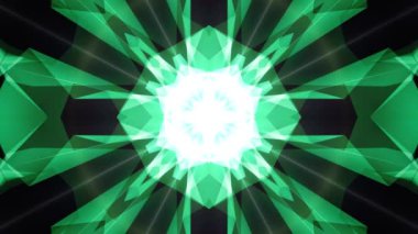 Soyut simetrik yeşil poligon şekil net parlak bulut animasyon arka plan yeni kalite Dinamik teknoloji hareket renkli video görüntüleri