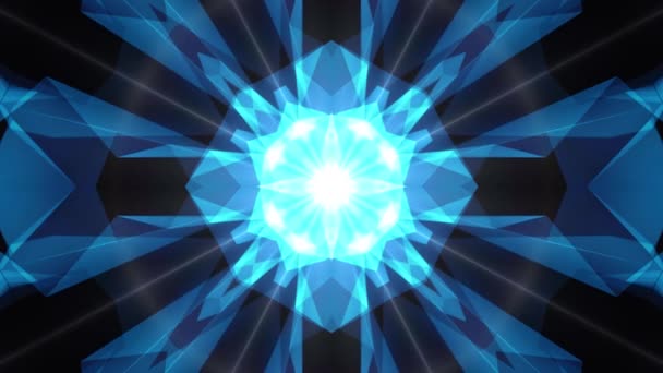 Αφηρημένη συμμετρική μπλε poligon σχήμα καθαρό λαμπρό σύννεφο κινούμενα σχέδια νέα ποιότητα δυναμική τεχνολογία κίνησης πολύχρωμο βιντεοσκοπημένων εικονών υποβάθρου — Αρχείο Βίντεο