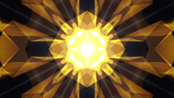 Abstrakte symmetrische gelbe Polygon Form Netz Wolke Animation Hintergrund neue Qualität dynamische Technologie Bewegung bunte Videomaterial — Stockvideo