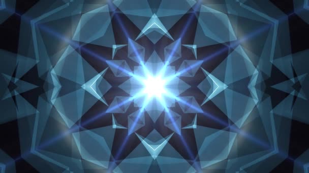 Abstracte symmetrische blauwe poligon stervorm netto glanzende wolk animatie achtergrond nieuwe kwaliteit dynamische technologie beweging kleurrijke videobeelden — Stockvideo