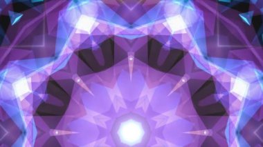 Soyut simetrik mavi mor Çokgen yıldız şekli net parlak bulut animasyon arka plan yeni kalite Dinamik teknoloji hareket renkli video görüntüleri