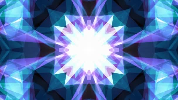 抽象对称蓝紫色多边形形状网闪亮云动画背景新质量动态技术运动彩色视频画面 — 图库视频影像