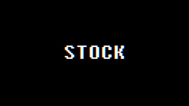 Retro videogame stock wort text computer tv glitch störung rauschen bildschirm animation nahtlose schleife neue qualität universal vintage motion dynamisch animierter hintergrund bunt freudig video m — Stockvideo