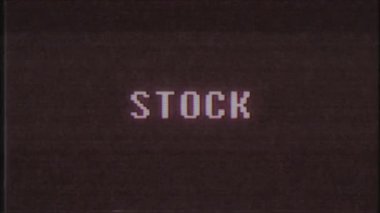 Retro videogame hisse senedi kelime metin bilgisayar tv arıza parazit gürültü ekran animasyon sorunsuz döngü yeni kalite evrensel vintage hareket dinamik animasyonlu arka plan renkli neşeli video m