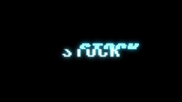 Retro videogame STOCK word text computer tv glitch interference noise screen animation seamless loop New quality universal vintage motion dynamic animated background colorful joyful video m — Stock Video