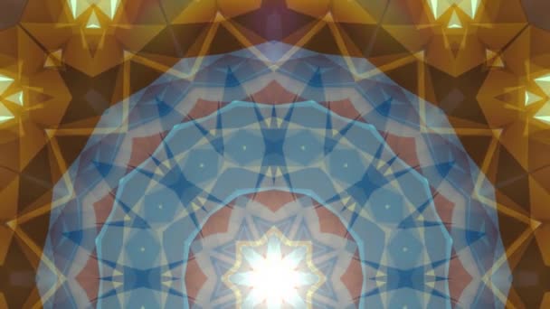 Abstracto simétrico AZUL AMARILLO polígono estrella forma neto brillante nube animación fondo nueva calidad dinámica tecnología movimiento colorido vídeo metraje — Vídeo de stock